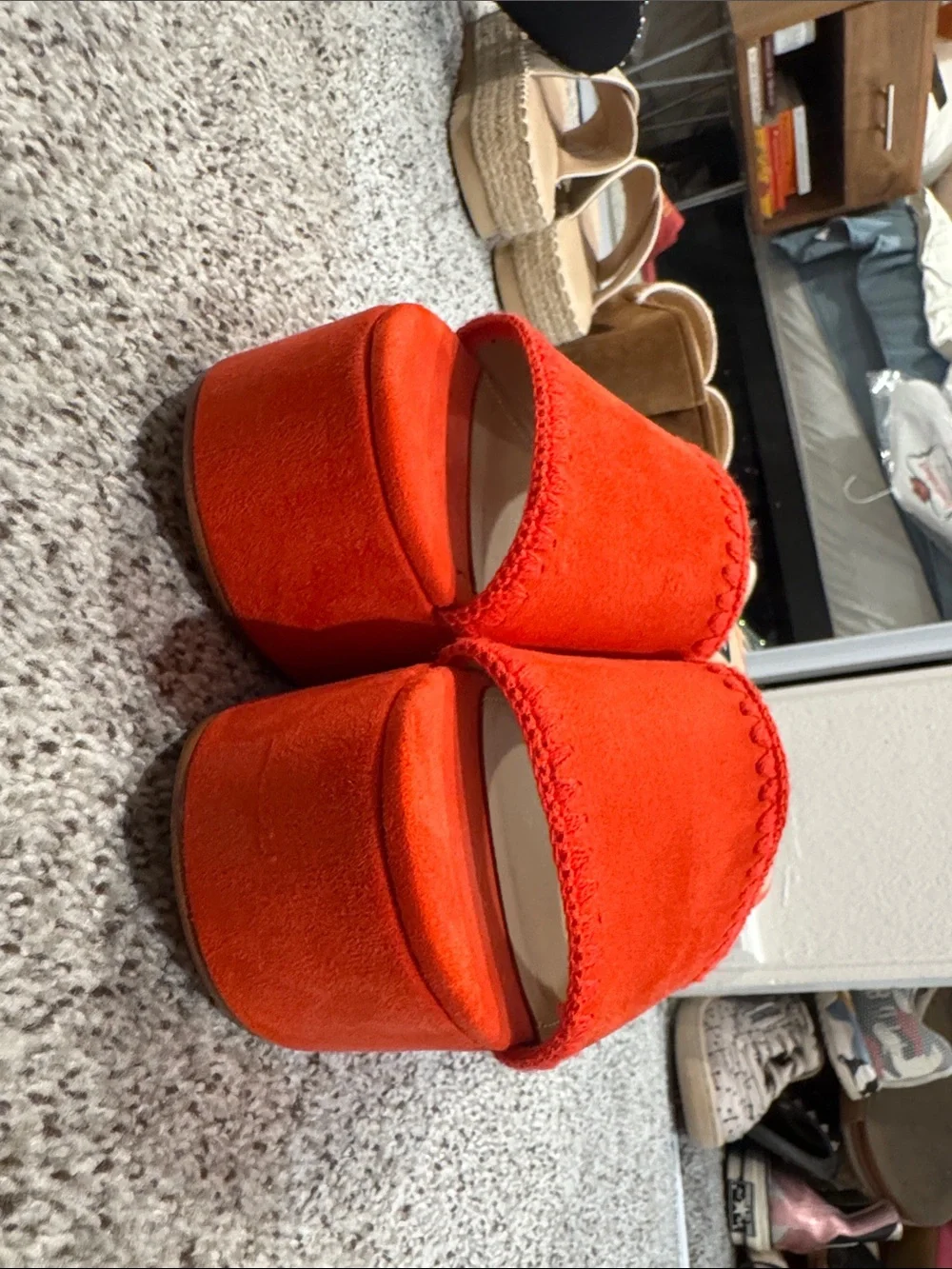 Nine West red suede